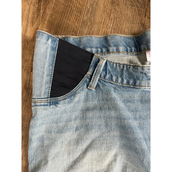 Isabel Maternity Midi Short No Panel‎ Stretchy Waist Size 10 Light Wash - Picture 2 of 9